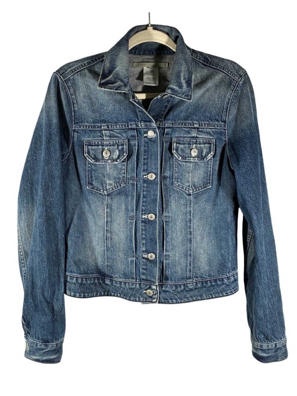 Vince Womens Medium Blue Denim trucker Jacket Button Front Classic Style M